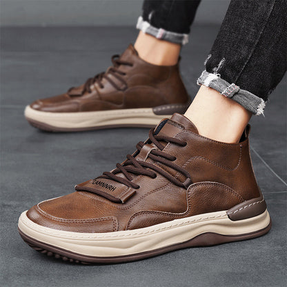 Men's Shoes Autumn New High-top Casual Shoes All-match Fashion Sports Trendy Shoes for Teenagers and Students Waterproof Non-slip Sneakers