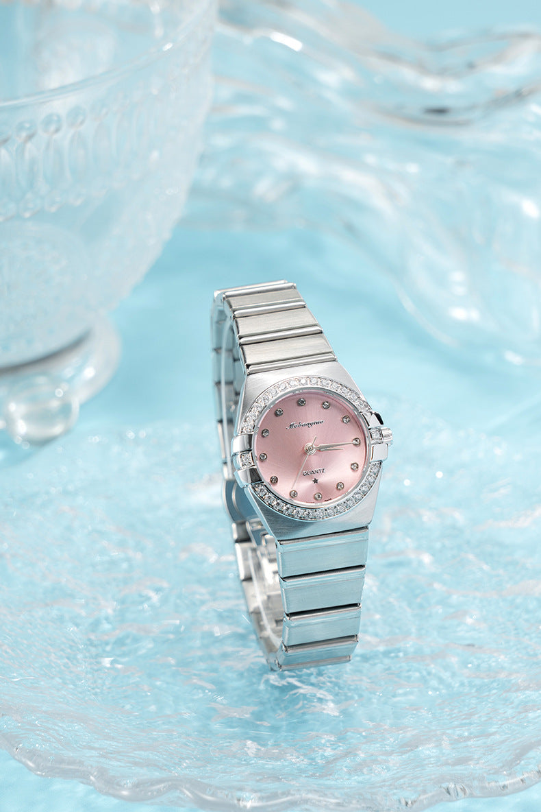 Source Factory Constellation Steel Band Women's Quartz Watch High-End Waterproof Fashion Cross-Border Diamond Bezel Girls' Watch
