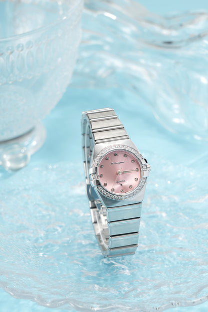 Source Factory Constellation Steel Band Women's Quartz Watch High-End Waterproof Fashion Cross-Border Diamond Bezel Girls' Watch