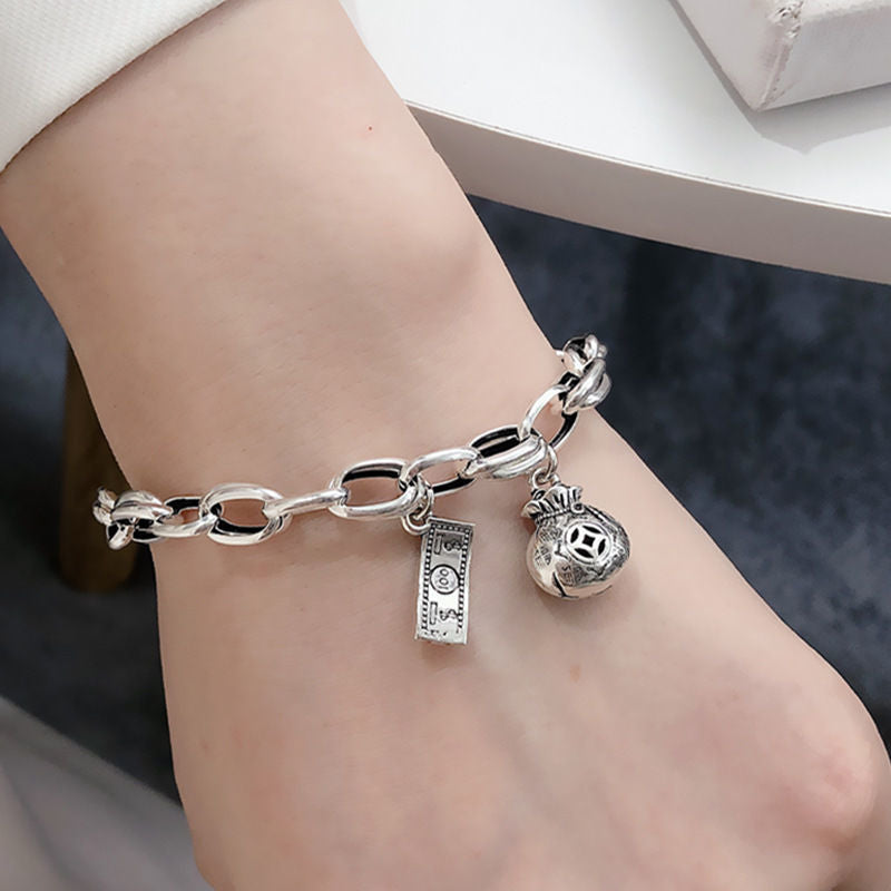 Niche Design Love Square Brand Sterling Silver Bracelet 2025 New Summer Girl Cold Wind Couple Girlfriend Gift