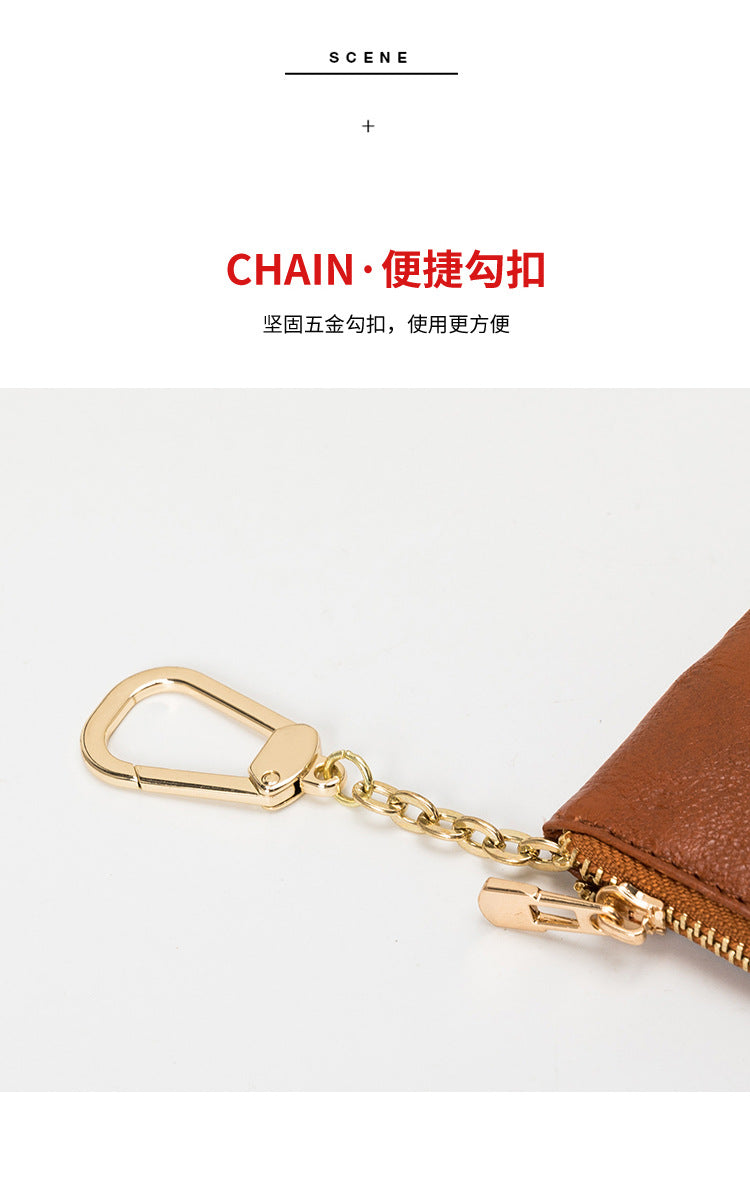 European and American Genuine Leather Cowhide Coin Purse Simple Mini Zipper Coin Bag 2025 New Small Wallet Women's Short Ultra-Thin