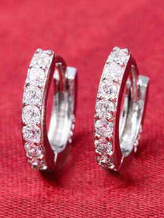 Earrings 18k European and American Women's Temperament Day South Korea Rose Zircon Simple Joker European and American Sweet Jewelry 6153