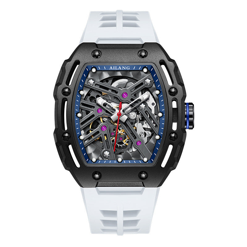 AI Lang new watch Richard automatic mechanical watch hollow-out barrel-shaped foreign trade live broadcast popular one-piece delivery