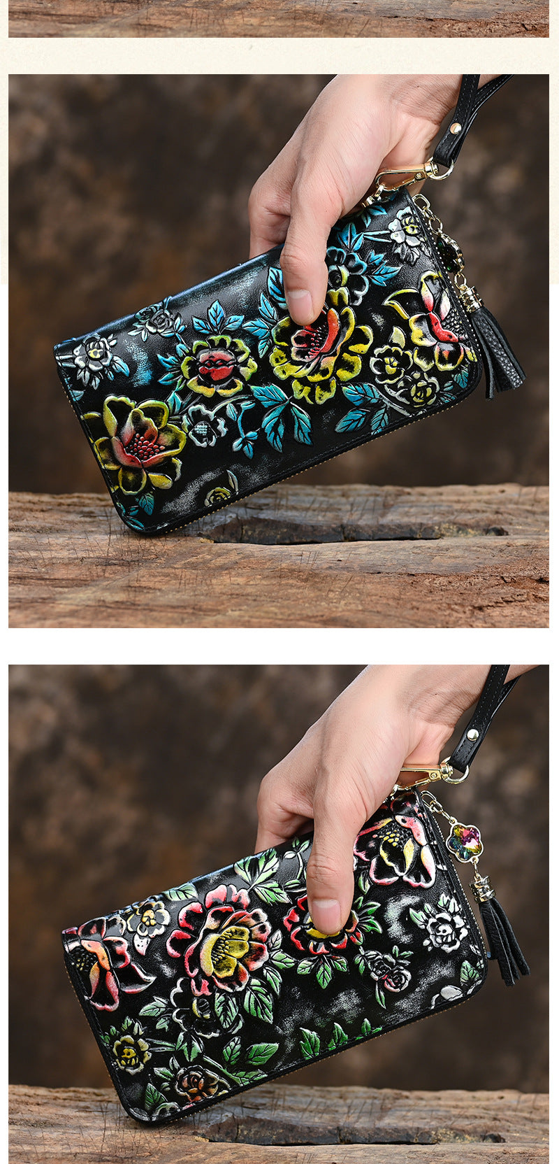 HENGDEWEI Vintage Genuine Leather Women’s Long Wallet | মেয়েদের প্রিমিয়াম লেদার লং ওয়ালেট