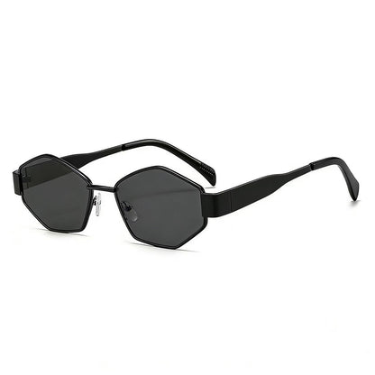 Cross-border New Arc de Triomphe Oval Metal Small Frame Sunglasses Women's High-end Fashion Street Photograph Sunglasses Sunglasses