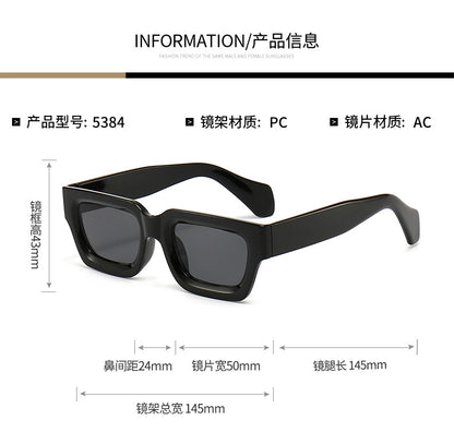 Retro Concave Small Frame Square Sunglasses 2023 New Sunglasses European and American Cross-Border Street Photography Sun Protection Trendy Sunglasses