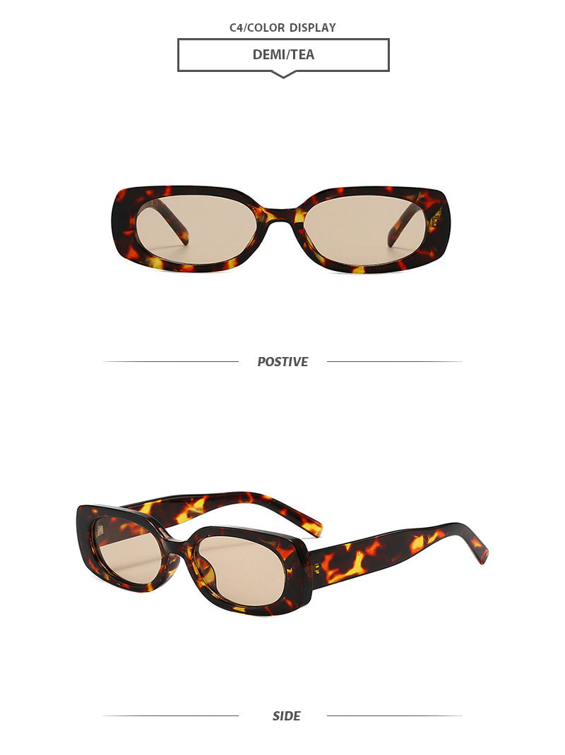 New Stylish Casual Simple Square Small Frame Sunglasses Ins Outdoor Fashion Driving Anti-Uv Sunglasses Trend