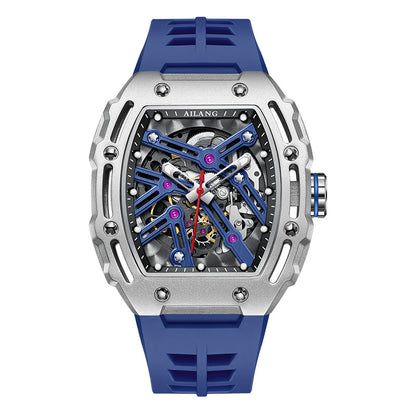 AI Lang new watch Richard automatic mechanical watch hollow-out barrel-shaped foreign trade live broadcast popular one-piece delivery