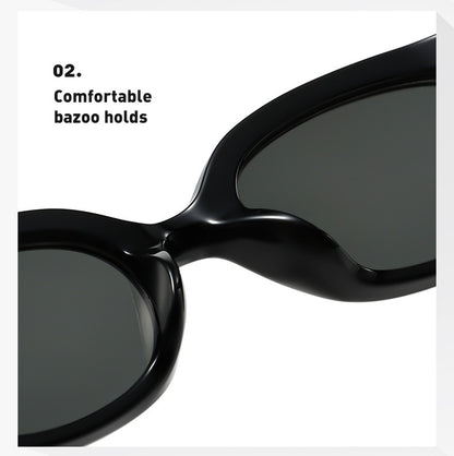 Retro Black Frame Rice Nail Irregular gm Cat's Eye Sunglasses Men's 2025 New Fashionable Street Photoshoot Sunglasses Women's High-end Sense