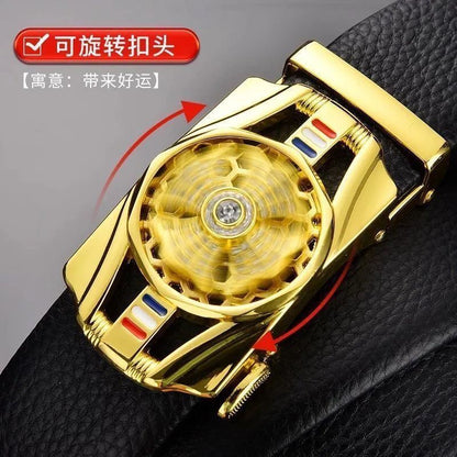 Time-to-time belt men's belt automatic buckle trembles fast hand explosion casual Joker simple fashion wholesale generation hair