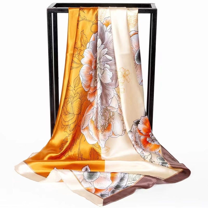 Double-sided scarf 90 square scarf summer women's thin decorative versatile small scarf shawl scarf scarf