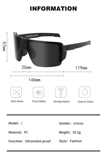 Heat Wave Sunglasses Sports Outdoor Cycling One-Piece Glasses Goggles Uv400 High Quality Vector
