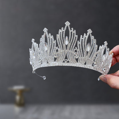 Bridal Crown Tiara Rhinestone Crown Wedding Dress Diamond Costume Eighteenth Birthday Coming-Of-Age Ceremony Birthday Princess Hair Accessory