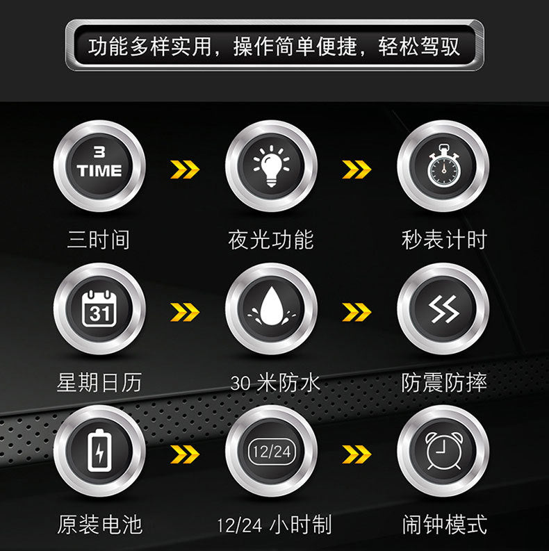 Multifunctional Sports Watch Men's Large Dial Digital Dual Display Electronic Watch Waterproof Belt Men's Watch Cross-border Foreign Trade Watch