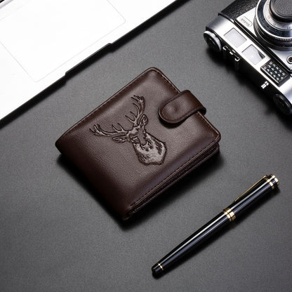 Foreign Trade Specializes in New Wallets for Men, Pu Leather Trendy Brand Fashion Short Wallets, High-End Card Holders, Multifunctional Wallets