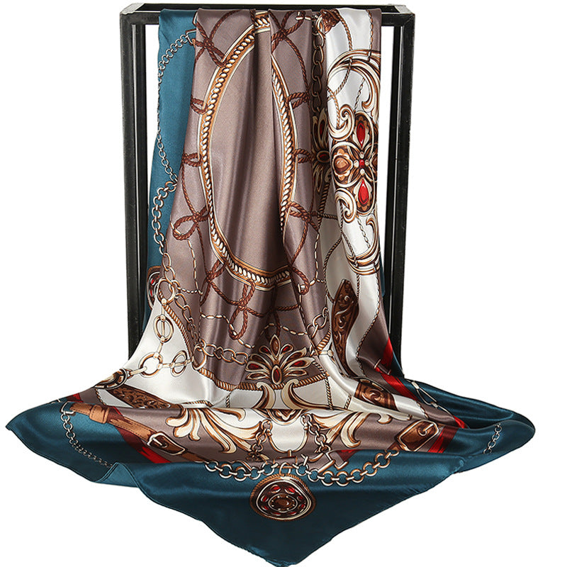 Double-sided scarf 90 square scarf summer women's thin decorative versatile small scarf shawl scarf scarf