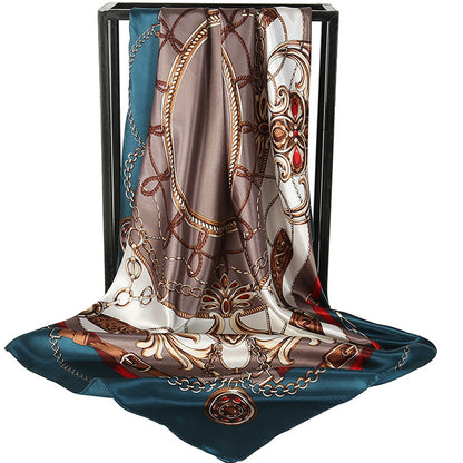 Double-sided scarf 90 square scarf summer women's thin decorative versatile small scarf shawl scarf scarf