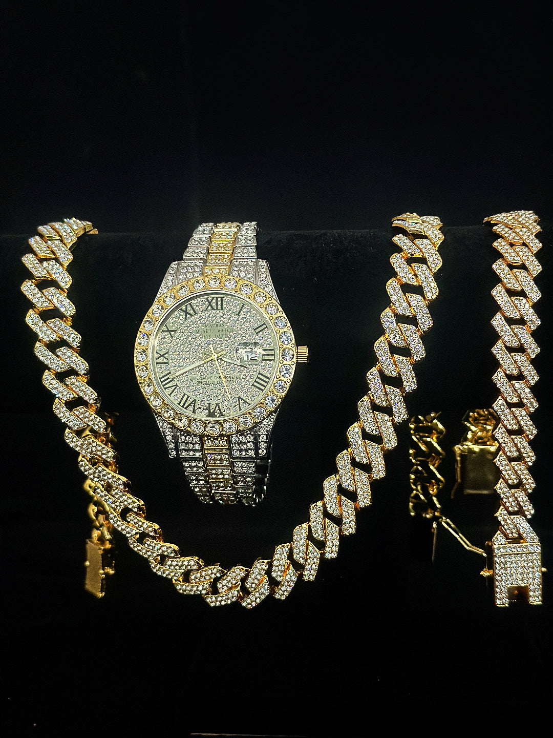 Tiktok Hot-Selling Fashion Casual Men's Watch Full Diamond Watch Men's Factory Price Direct Sale Complete Colors