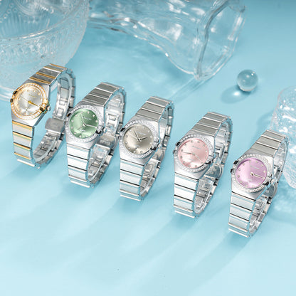 Source Factory Constellation Steel Band Women's Quartz Watch High-End Waterproof Fashion Cross-Border Diamond Bezel Girls' Watch