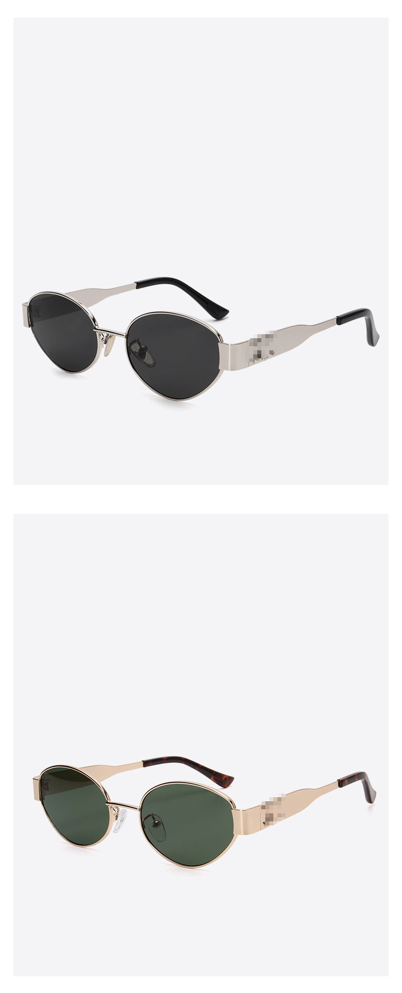 Y2K40235 Old Money Style Sunglasses Female Internet Celebrity Street Style Glasses Retro Oval High-End Cat-Eye Sunglasses