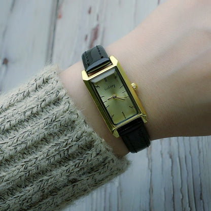 Small Rectangular Thin Strap Simple Women's Leather Strap Watch Trendy Leather Strap Watch Women's Quartz Watch 270