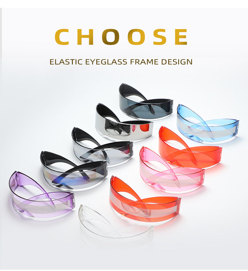 New Futuristic One-Piece Sunglasses, Internet Celebrity Bounce and Stylish European and American Sunglasses, Douyin Live Broadcast