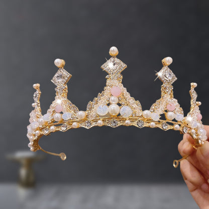 Bridal Crown Tiara Rhinestone Crown Wedding Dress Diamond Costume Eighteenth Birthday Coming-Of-Age Ceremony Birthday Princess Hair Accessory