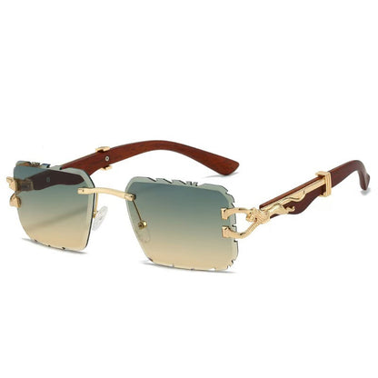 New Women's Frameless Sunglasses Distinctive Square Sunglasses Men's High Sense Fashion Cross-Border Cut-Edge Sunglasses