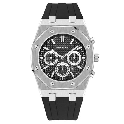 Foreign Trade Products: Men's Watch with Three Dials, Multi-Functional, Sports, Waterproof, Men's Fashion Casual Watch, Cross-Border Hot-Selling Item