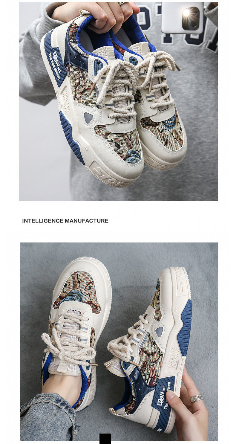 National Trend Men's Shoes 2024 Autum New Breathable Canvas Shoes Men's Niche Original Casual Shoes Sneakers Thick-Soled Student Shoes