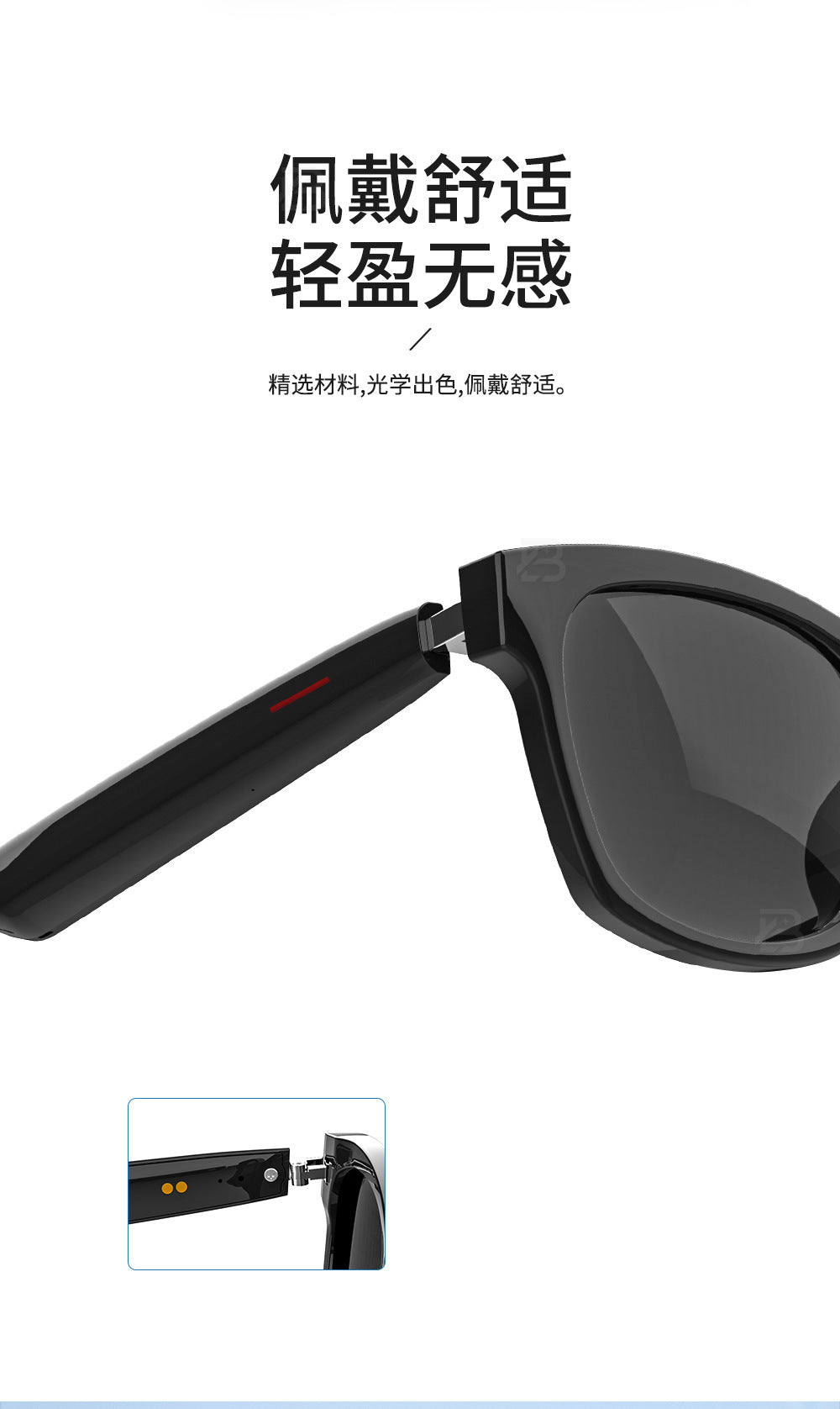 Smart Ai Bluetooth Translation Glasses, Sunglasses, Polarized, Anti-Uv, Anti-Blue Light, Listening to Music and Calls, Transparent Lens Replacement