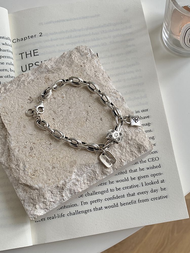 Six-pointed Star Old 925 Sterling Silver Bracelet Women's Autumn and Winter 2025 New Ins Niche Design Cold Style Couple Bracelet