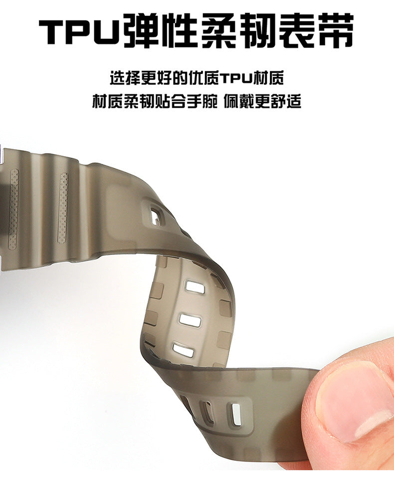 Sanda Hot-selling Square Watch Luminous Waterproof Alarm Student Watch Simple Korean Transparent Sports Electronic Watch