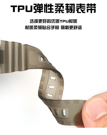 Sanda Hot-selling Square Watch Luminous Waterproof Alarm Student Watch Simple Korean Transparent Sports Electronic Watch