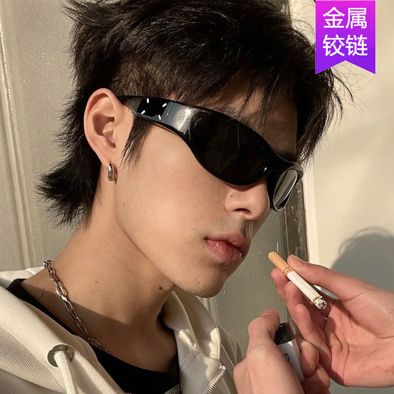 2023 New Y2K Hot Girl Cycling Sunglasses Future Technology Sunglasses Concave Shape Photo Sunglasses Trendy