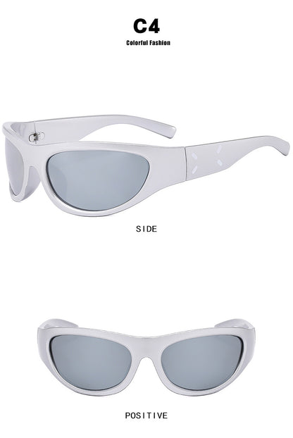 2023 New Y2K Hot Girl Cycling Sunglasses Future Technology Sunglasses Concave Shape Photo Sunglasses Trendy