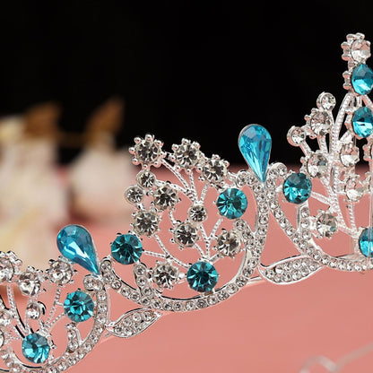 Super Fairy New Princess Sweet Bridal Crown Red Tiara Crystal Toast Clothing Hair Accessories 18Th Birthday Gift