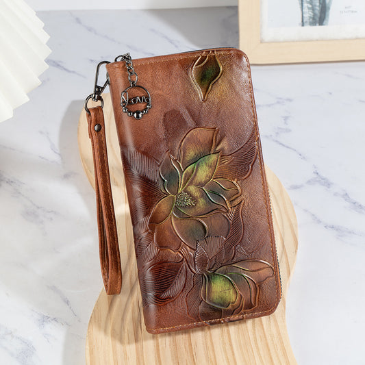 2025 Factory Direct Supply New Women's Wallet Retro Color Polished Multi-Card Slot Long Bag Wholesale Cross-Border