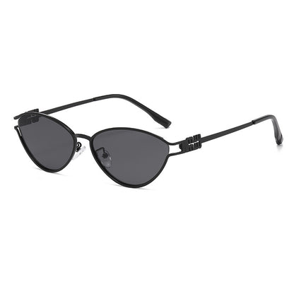 Fashionable Metal Cat-Eye Sunglasses European and American Trendy Women's Sunglasses Light Luxury High-End Anti-Uv Sunglasses for Men