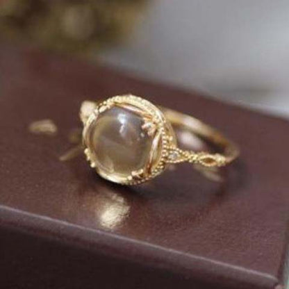 Niche Crystal Multi-gem Geometric Ring Women's Fashionable Distinctive Exquisite Light Luxury All-match High-end Open Finger Ring
