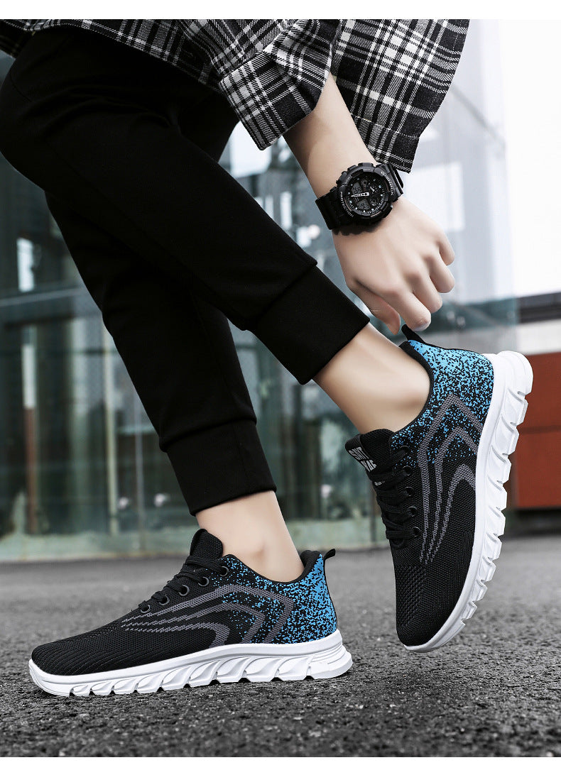 Sports Shoes for Men, New Summer Running Shoes, Breathable Korean Style Trendy Casual Shoes, Popular Lace-Up Shoes for Students, Men