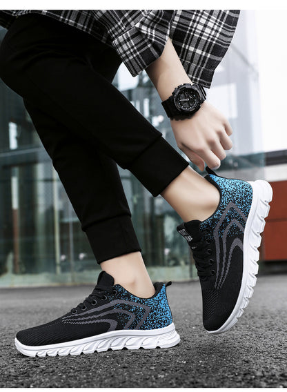 Sports Shoes for Men, New Summer Running Shoes, Breathable Korean Style Trendy Casual Shoes, Popular Lace-Up Shoes for Students, Men