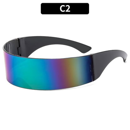 New Futuristic One-Piece Sunglasses, Internet Celebrity Bounce and Stylish European and American Sunglasses, Douyin Live Broadcast