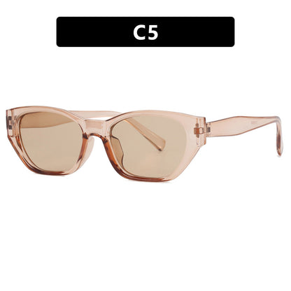 Cat-Eye Small Frame Irregular Sunglasses 2024 New Internet Celebrity High-End Sunglasses Anti-Uv Trendy Sunglasses
