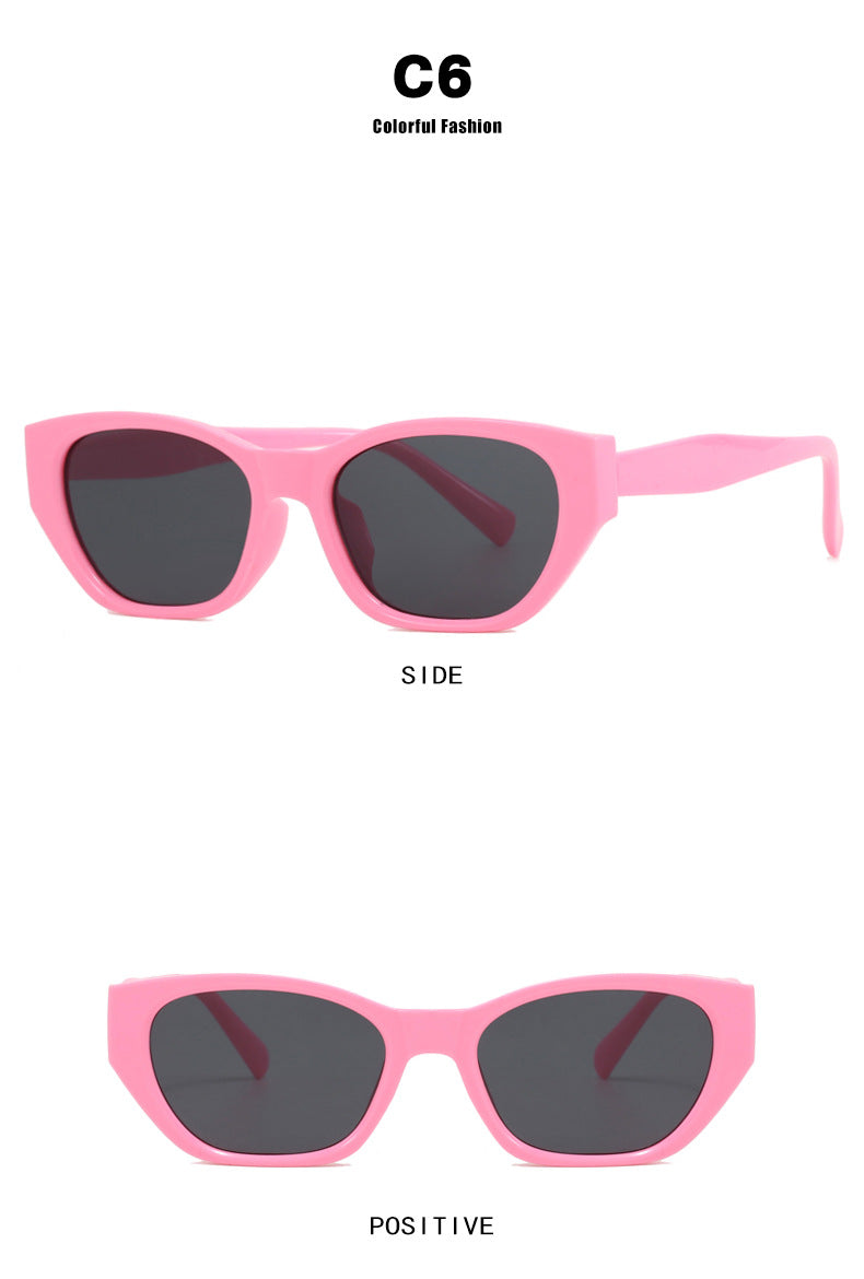 Cat-Eye Small Frame Irregular Sunglasses 2024 New Internet Celebrity High-End Sunglasses Anti-Uv Trendy Sunglasses