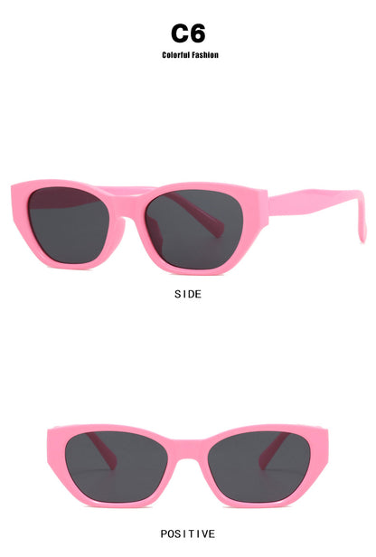 Cat-Eye Small Frame Irregular Sunglasses 2024 New Internet Celebrity High-End Sunglasses Anti-Uv Trendy Sunglasses