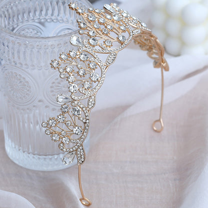 Super Fairy New Princess Sweet Bridal Crown Red Tiara Crystal Toast Clothing Hair Accessories 18Th Birthday Gift