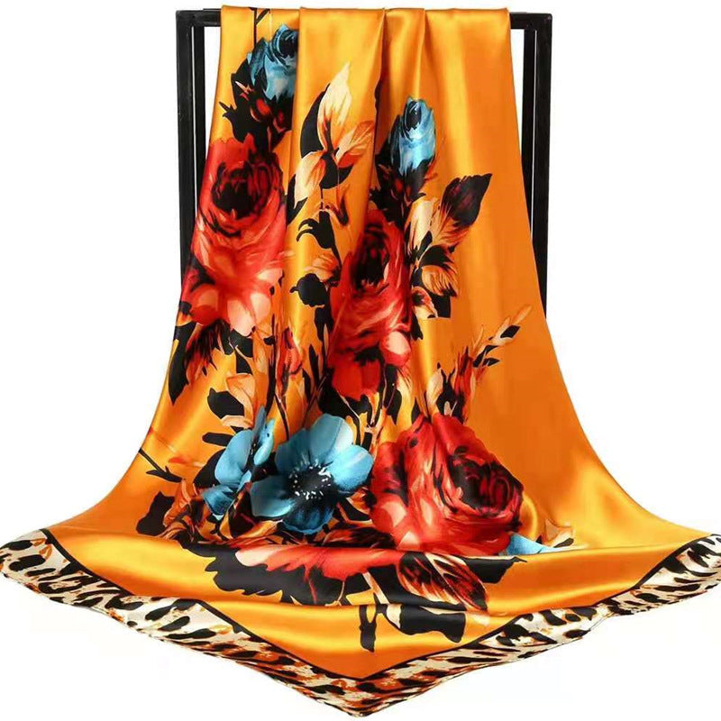 Double-sided scarf 90 square scarf summer women's thin decorative versatile small scarf shawl scarf scarf