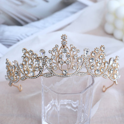 Super Fairy New Princess Sweet Bridal Crown Red Tiara Crystal Toast Clothing Hair Accessories 18Th Birthday Gift