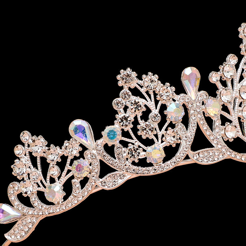 Super Fairy New Princess Sweet Bridal Crown Red Tiara Crystal Toast Clothing Hair Accessories 18Th Birthday Gift